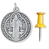 Caritas et Fides Bulk Pack of 10 - St. Benedict Medal Pendant - 1 1/4 Inch Silver Oxidized St. Benedict Medals for Necklace, Catholic Jewelry Made in Italy #3