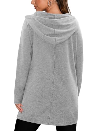 KISSMODA Women Hoodies Dress Long Sweatshirts Dress Raglan Sleeves Oversized Sweatshirts with Pocket 2025 Fall Winter Trendy