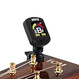 AUPHY Rechargeable Clip-On Tuner for Guitar, Ukulele, Violin - Chromatic Tuner for Bass, Banjo, Mandolin etc - 440Hz Fixed Standard Tuning with LED Display & Auto Shut Off(Type-C cable not included)