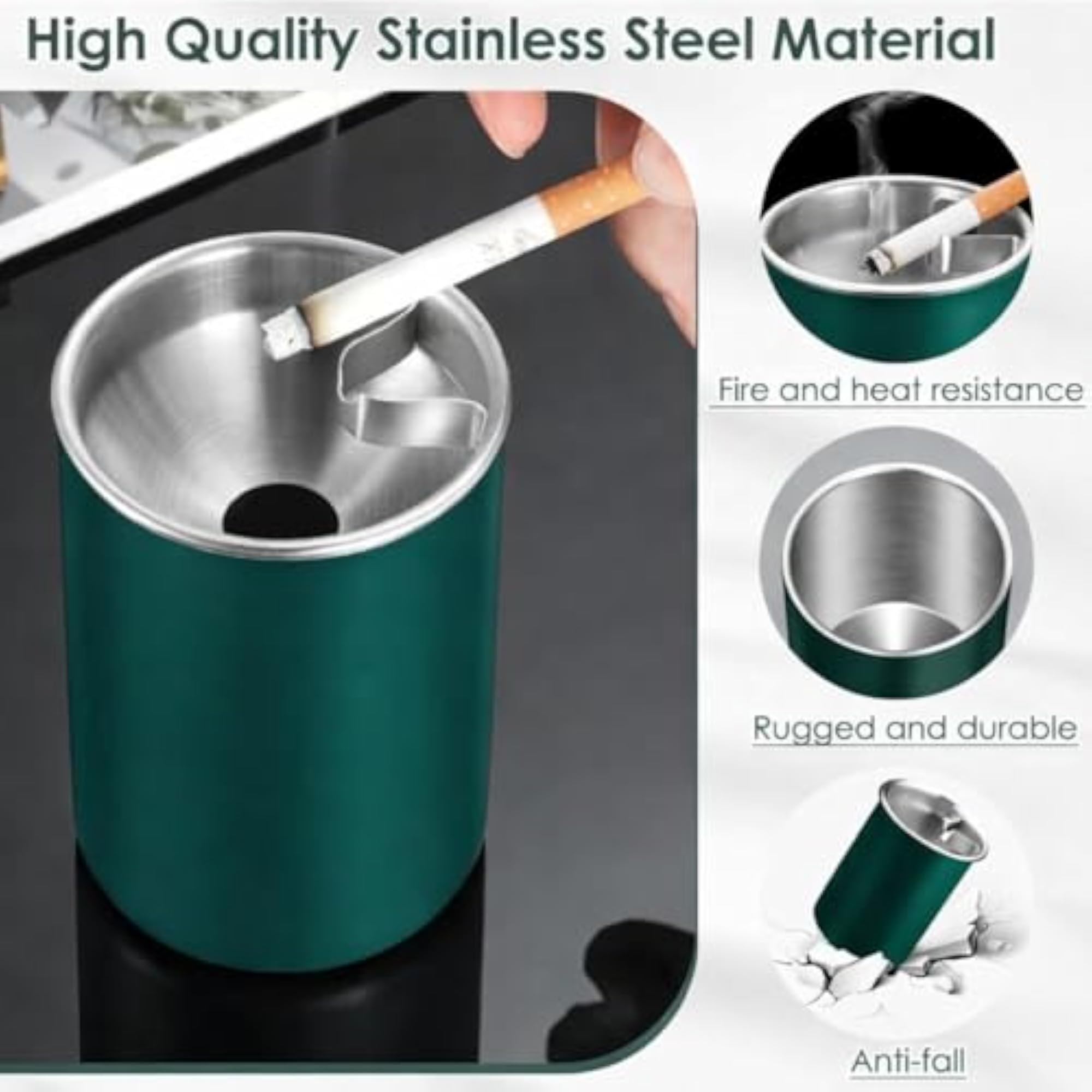 Car Ashtray with Lid, Smell Proof and Windproof