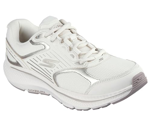 Skechers Tenis Go Run Consistent 2.0 para Mujer, Piel Natural con Ribete Dorado, 39 EU