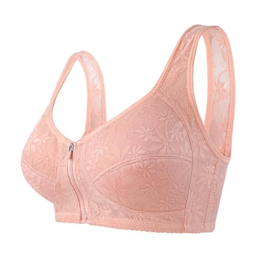 Soporte de garganta sin tirantes con armaduras con encaje paquete almohadillas extraíbles Bralette Sexy Transpirable Cómodo Sexy Transpirable Cómodo Apoyo Garganta Deportivo Mujer, Rosa-8, 44