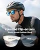 4 Piezas Clip Polarizado para Ray-Ban Meta Wayfarer Gen2 (RW4006/RW4012 M 50-22) | Clip Snap-on Marco Negro Brillante Mediano para Rayban Meta Wayfarer y Gen 2 RW4006/RW4012, M, 50-22 (Plateado+Azul+Amarillo+Púrpura) 6