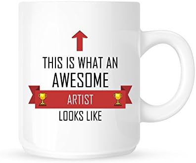 This Is What An Awesome Artist Looks Like - Tea/Coffee Mug/Cup - Red Ribbon Design - Great Gift Idea