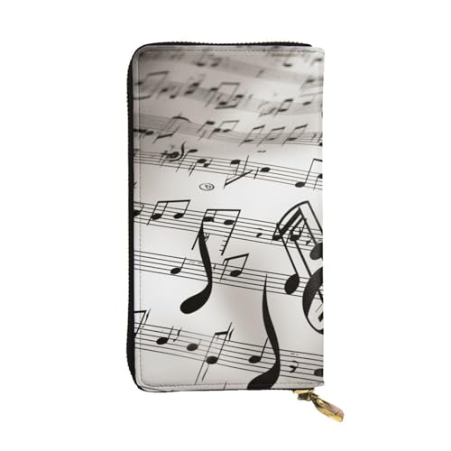 Portefeuille notes de musique long sac à main en cuir porte-téléphone et cartes