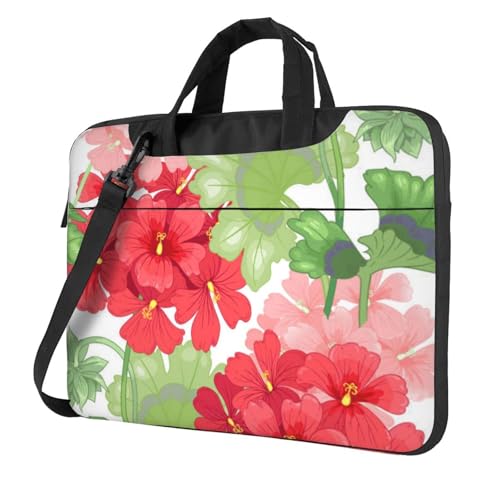 Sac d'ordinateur résistant aux chocs imprimé géranium avec doublure antistatique