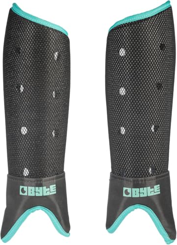 BYTE SX HOCKEY SHINGUARDS BLACK/TEAL (LARGE)