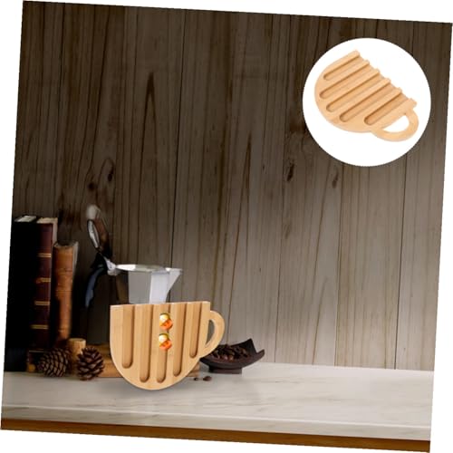 Porte-dosettes café en bois naturel : support vertical et étagère de rangement compacte
