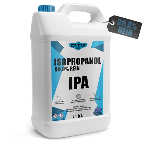 Zivela Isopropanol 99,9% 5L IPA für Haushalt und Elektronik Linsen und Bildschirmen