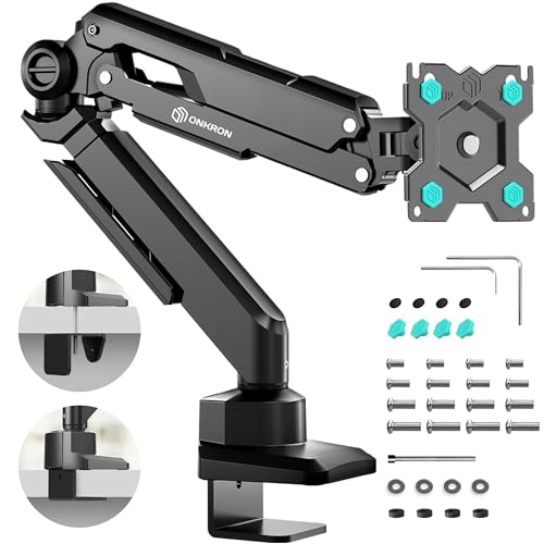 ONKRON Bras Ecran PC pour 13-34 Pouces Moniteur Jusqu’à 10 kg, Support Ecran PC Bureau VESA 75x75 & 100x100, Bras Articulé Écran, Support Ecran Ordinateur...