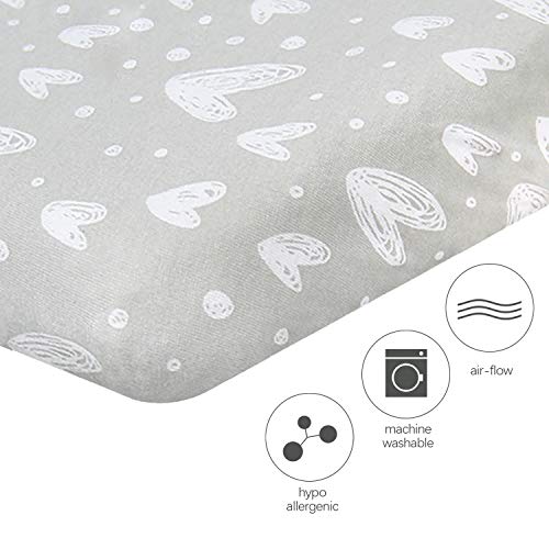 SPRINGSPIRIT Cot Sheets 120x60cm Fitted 2 Pack, 100% Cotton Travel Cot Sheets, Ultra Soft & Breathable - Image 2