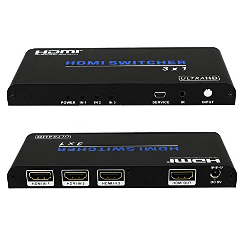 Revesun 3x1 HDMI Switcher Switch 1080p 3 in 1 out with Remote HDCP 1080p 3d Support DVI 1.0