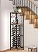 Qriocioa Corner Wine Rack with Led Strip Light Freestanding Floor with Wine Glass Holder 30 Bottle Wine Holder Rack Industrial Corner Liquor Cabinet Bar for Home Bar Kitchen Living Room (Rustic Brown)