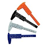 NUOBESTY Mini Plastic Vernier Caliper Gauge Orange Sliding Measurement Tool for Jewelry Buttons Beads and Industrial Use