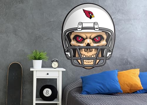 Fan Creations Arizona Cardinals NFL Skull Helmet Officially Licensed Wall Decals- 27in x 34in