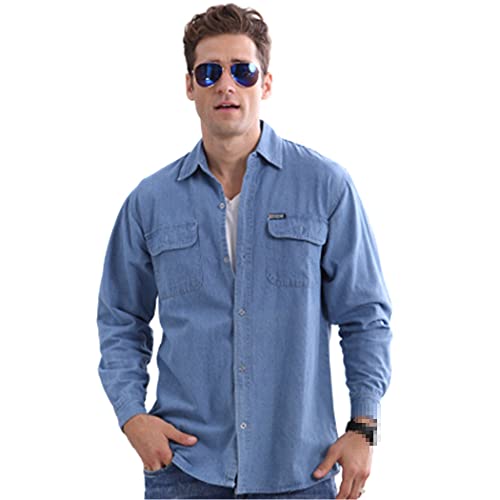 Chemise denim hommes à manches longues idéale pour les soirées fraîches en terrasse