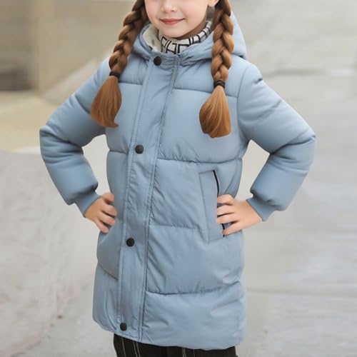 Girls Long Winter Coats Heavywight Puffer Jackets Warm Thick Down Parkas Windproof Hooded Outerwear Coat with Pockets4