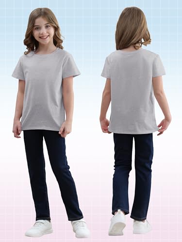 HoeVou 6 Pack Girls Shirts Cotton Short Sleeve T-Shirts for Girls Kids Tees Summer Tops Clothes — view 4