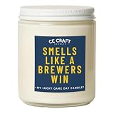 CE Craft - Smells Like a Brewers Win Candle - Funny Birthday Gift for Him - Baseball Themed Gift - Gift for Dad, Her