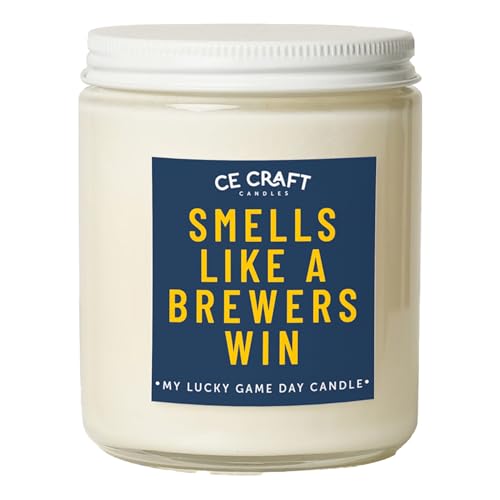 CE Craft - Smells Like a Brewers Win Candle - Funny Birthday Gift for Him - Baseball Themed Gift - Gift for Dad, Her