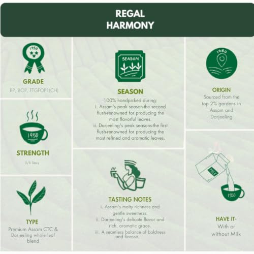 Image of 1950 Origins Premium Assam & Darjeeling Black Tea Combo Pack of 3 Tin Caddies (3 x 150g) | Symphony, Royal Assam & Regal Harmony | 100% Natural Long Leaf Loose Tea | Rich, Strong & Fresh Flavor