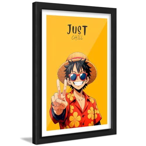 Image of ArtLyft Demon Slayer Anime Wall Frame A4 | Rengoku Quote Poster Frame | Motivational tanjiro - renguko Wall Art | Otaku Room Decor | Anim Lover Gift (Just Chill White Boarder)