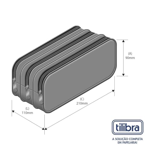 Tilibra - Estojo Triplo G Acad, Tilibra, Turquesa