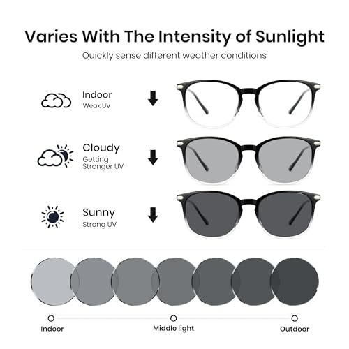 Cyxus Photochromic Glasses for Men Women with Blue Light Blocking 8354 | UV Protection, Eye Protection, Lightweight TR90 Frame, Ideal for Office Work or Outdoor Daily — view 2