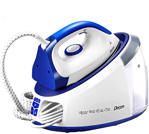 Centro de Planchado, 3000W Planchas de Vapor Powersteam Autonomía Ilimitada con 6 Bar, Sistema de Vapor Doble y 3 Programas de Planchado, 1.7 L Tanque y Limpieza Automática