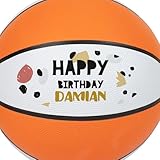 Wanapix | Ballon de Basket Personnalisé Décoratif | Basket Ball Taille 7 | avec Pied de Support | Ballon Basket Enfant et Adultes | Joyeux Anniversaire
