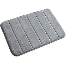 VANRA Small Bath Mat Bath Rugs Anti-Slip Memory Foam Non-Slip Bathroom Mat Soft Bathmat Carpet 15.7" X 23.6" Gray