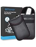 WHonor Faraday Pouch for Car Keys, Keyless Entry Signal Blocker, Anti-Theft RFID Blocking Key Fob Protector for Car Security (2 Pack)