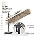PURPLE LEAF 9' X 12' Cantilever Outdoor Umbrellas Large Patio Umbrella Hanging Double Top Rectangle Offset Umbrella with 360°Rotation Tilting Umbrella Outdoor Patio, Taupe
