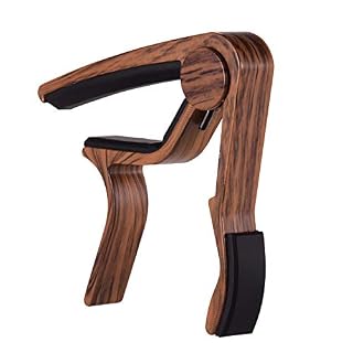 Btuty Capodastre de guitare en alliage d’aluminium couleur bois pour guitare folk 6 cordes avec 3 médiators de couleur… - Les Beatles, Paul McCartney, John Lennon, RIngo Starr, George Harrison Btuty Capodastre de guitare en alliage d'aluminium couleur bois pour guitare folk 6 cordes avec 3 médiators de couleur… – Image 2