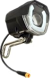 RiuScooter Luce anteriore per monopattino elettrico, universale, 3 pin, 12 V-72 V, con campanello e cambio di modalità luce