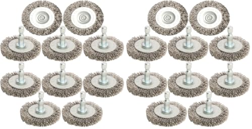 Image of 20pcs 2 inch Stainless Steel Wire Wheel Brushes Kit for Drill with 1 /4-Inch Hex Shank (Pack of 2)