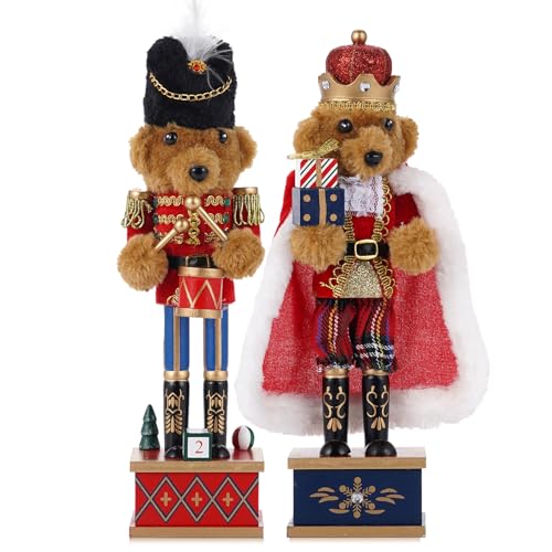 VorFor 2PCS Nussknacker Figur Puppe,28cm Nussknacker,Weihnachtsdeko...