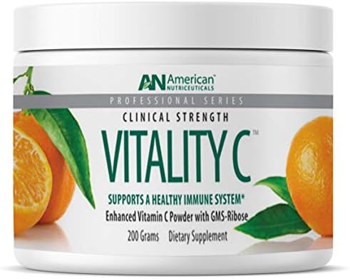 American Nutriceuticals Vitality C - 200 grams | Ultra High-Potency Vitamin C Powder Without Gastric Distress| Enhanced Absorption, Neutral pH with GMS-Ribose Complex