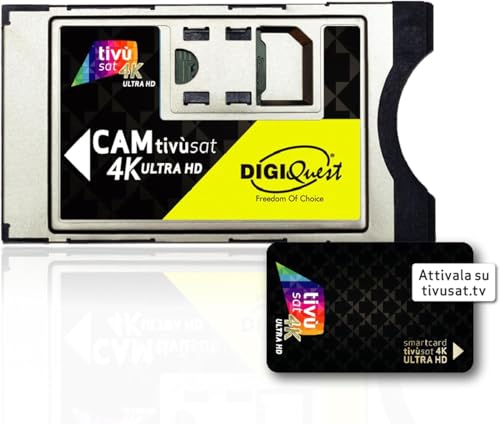 DIGIQUEST CAM tivùsat 4K Ultra HD certificata |Accesso ai canali HD e 4K | Facile installazione |...