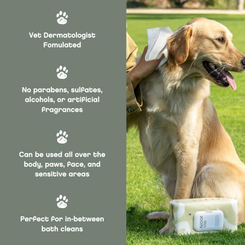 Toalhetes hipoalergênicos renovadores para cães – Toalhetes naturais frescos de Aloe para patas, ros