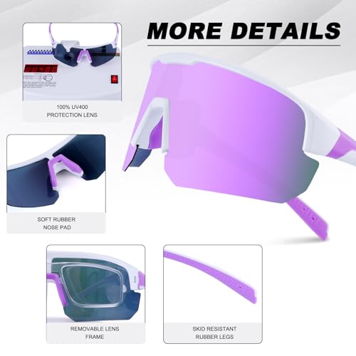 Image of BangLong Polarized Sports Sunglasses for Men Women UV400 Protection | TAC HD Lens, RX Insert Included, Lightweight Wrap-Around Design for Running Cycling Baseball Hiking
