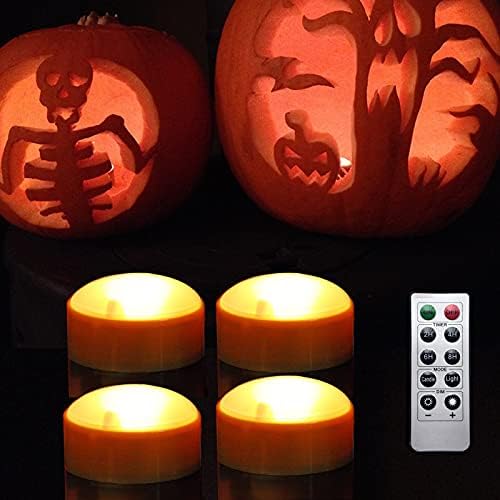 CANDLE IDEA 4 PCS Color Changing Halloween LED Pumpkin