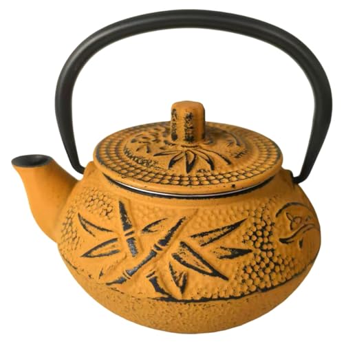 Tetera de Hierro Colado 0,3L con Diseño Tradicional Amarillo