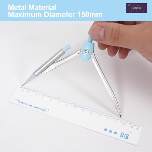 Conjunto de kit de geometria matemática de 7 peças materiais para estudantes com caixa de ferro inqu