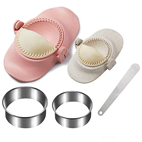 Hopbucan 1 Set Dumpling Maker Dumpling Dough Mold Set including Ring Cutter and Stuffing Spoon Kitchen Gadget for Empanada