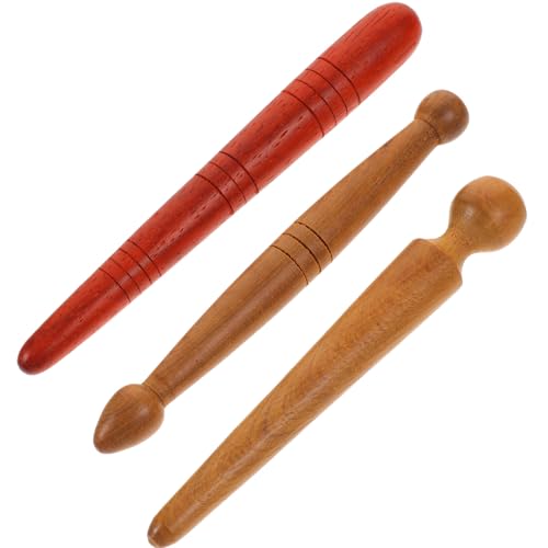 HOLIDYOYO 3 piezas Bastones de Madera para Masaje Corporal y Reflexología Herramientas Manuales para Puntos de Acupresión Pies Cara y Cuello Mejoran la Circulación y Relajan Músculos