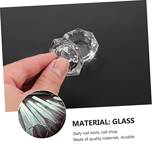 2 piezas de vasos de vidrio para acrílico de uñas miniatura 5