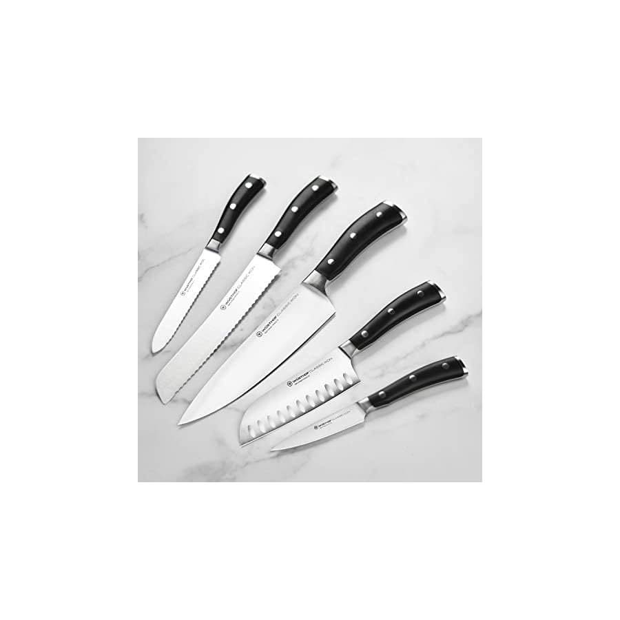 Wusthof Classic Ikon 7 Piece Slim Knife Set with Acacia Block