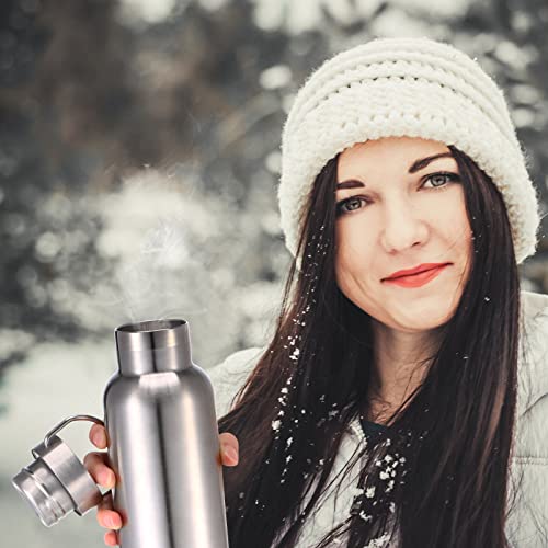 Mimorou 10 Pack Insulated Water Bottle 20 oz Stainless Steel Sport Bottle Bulk Double Wall Metal Reusable Flask with Leakproof Lid of Handle for Travel Cyclists School Gift(Silver)