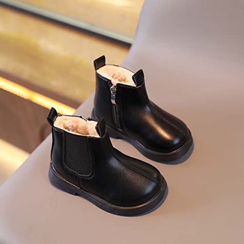 Girls Winter Boots Toddler Kids Ankle Fleece Lined Zip Up Snow Boots Casual Warm Shoes Little Girl Fashion Boots4